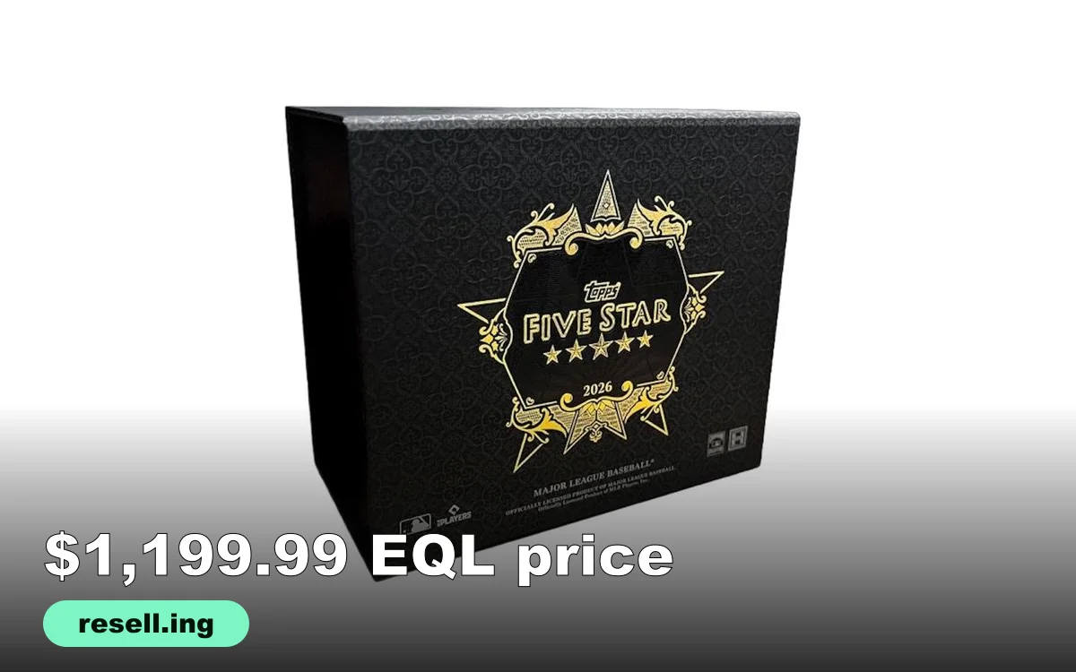 The 2026 Topps Five Star Baseball Hobby Box, a black embossed presentation box with a gold Five Star logo and five stars on the front