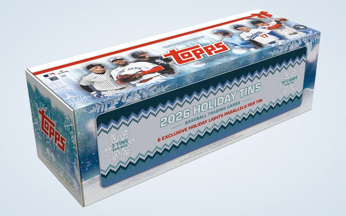 The 2026 Topps Holiday Baseball Hobby Tins box